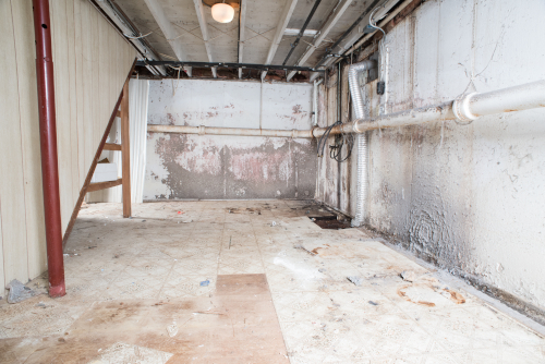 Before Basement Waterproofing in Greater Atlanta
