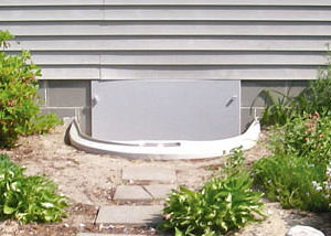 plastic crawl space access well installed in a Roswell crawl space