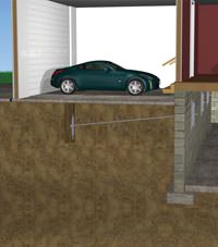 A street creep repair system implementing foundation wall anchors in a Duluth home.