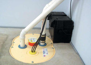 Rome installation of a submersible sump pump system