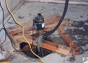 A Douglasville sump pump system that failed and lead to a basement flood.